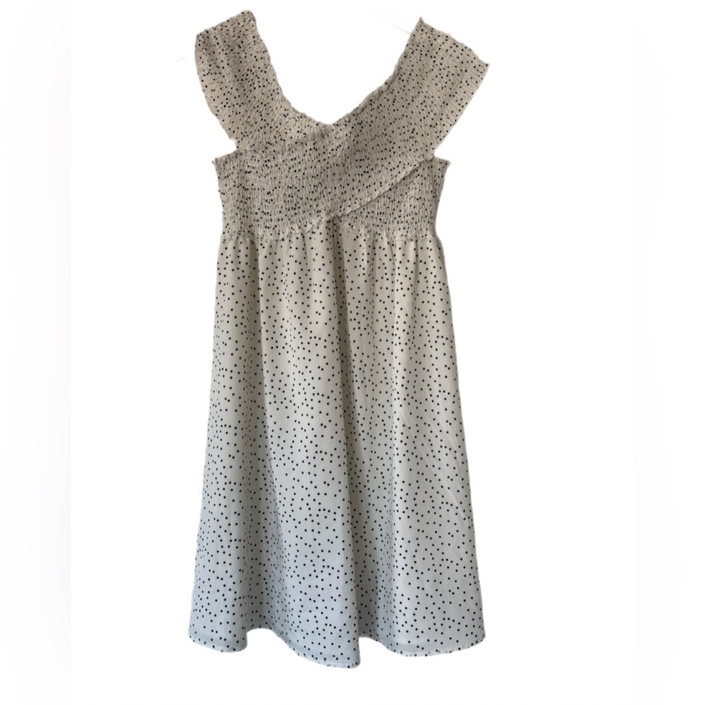 Sugarlips Polka Dot Smocked Midi Dress